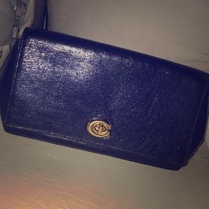 Metallic Blue Coach Clutch